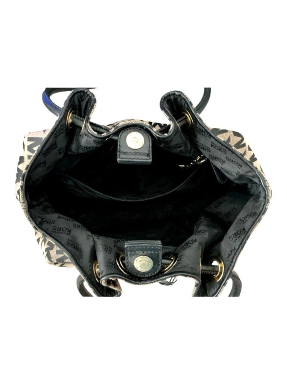 Michael Kors East/West Black Signature Canvas Ring Tote Handbag‎ - Picture 7 of 7